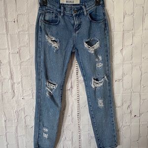BRANDY MELVILLE JEAN BLUE DENIM COTTON DISTRESSED SIZE 24